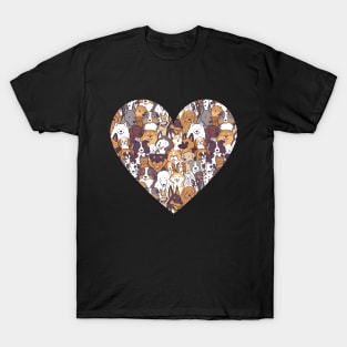 Cute dogs breeds in a heart shape for dog lovers T-Shirt